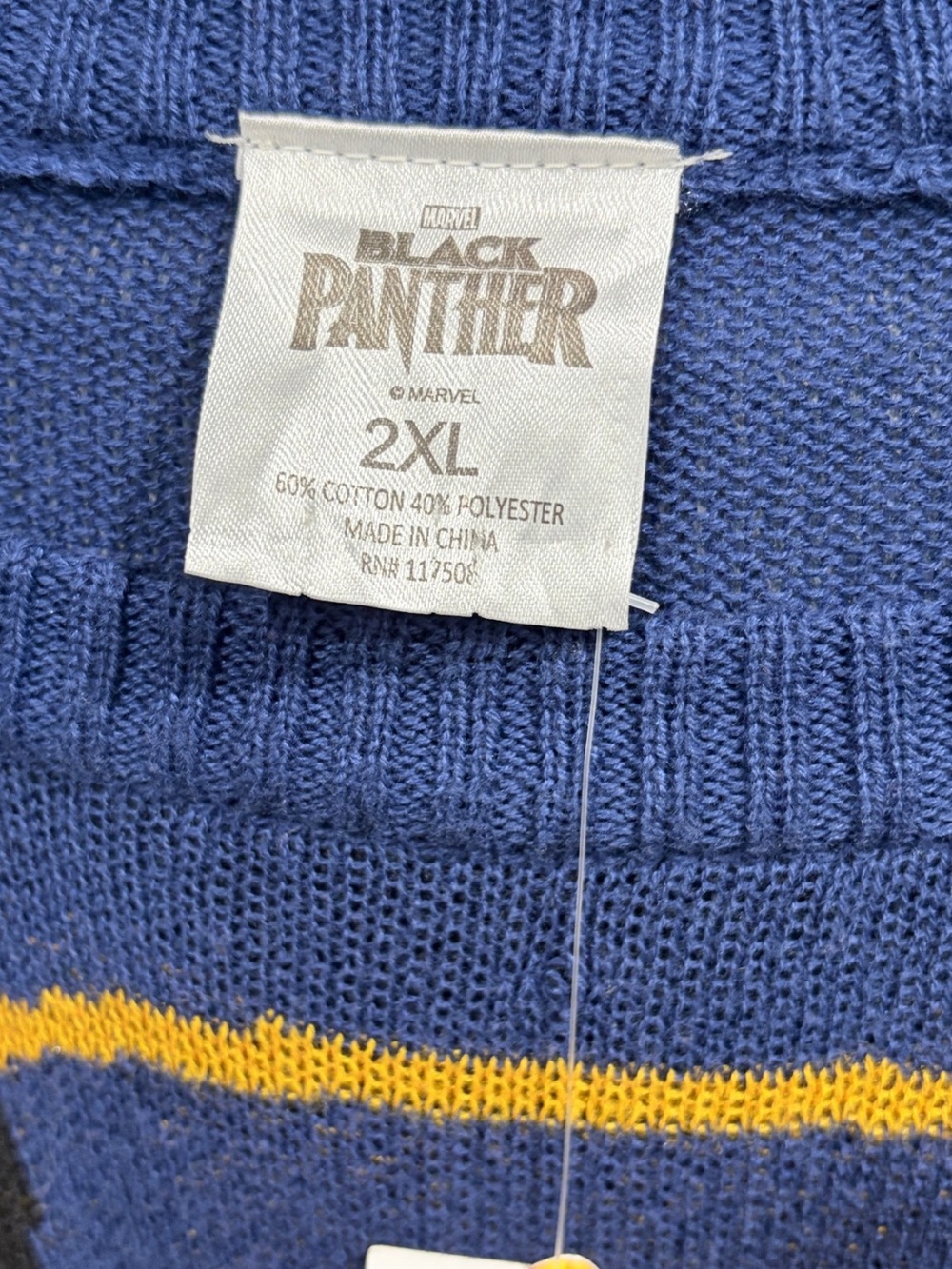 Marvel Black Panther T’Challa Sweater XXL NWT Blue Sweater - Picture 3 of 6
